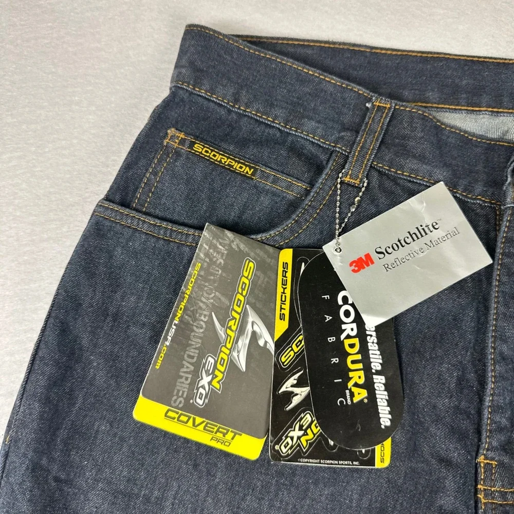 Scorpion EXO Covert Pro Blue Cordura Kevlar Riding Jeans Size 34 - Picture 2 of 8